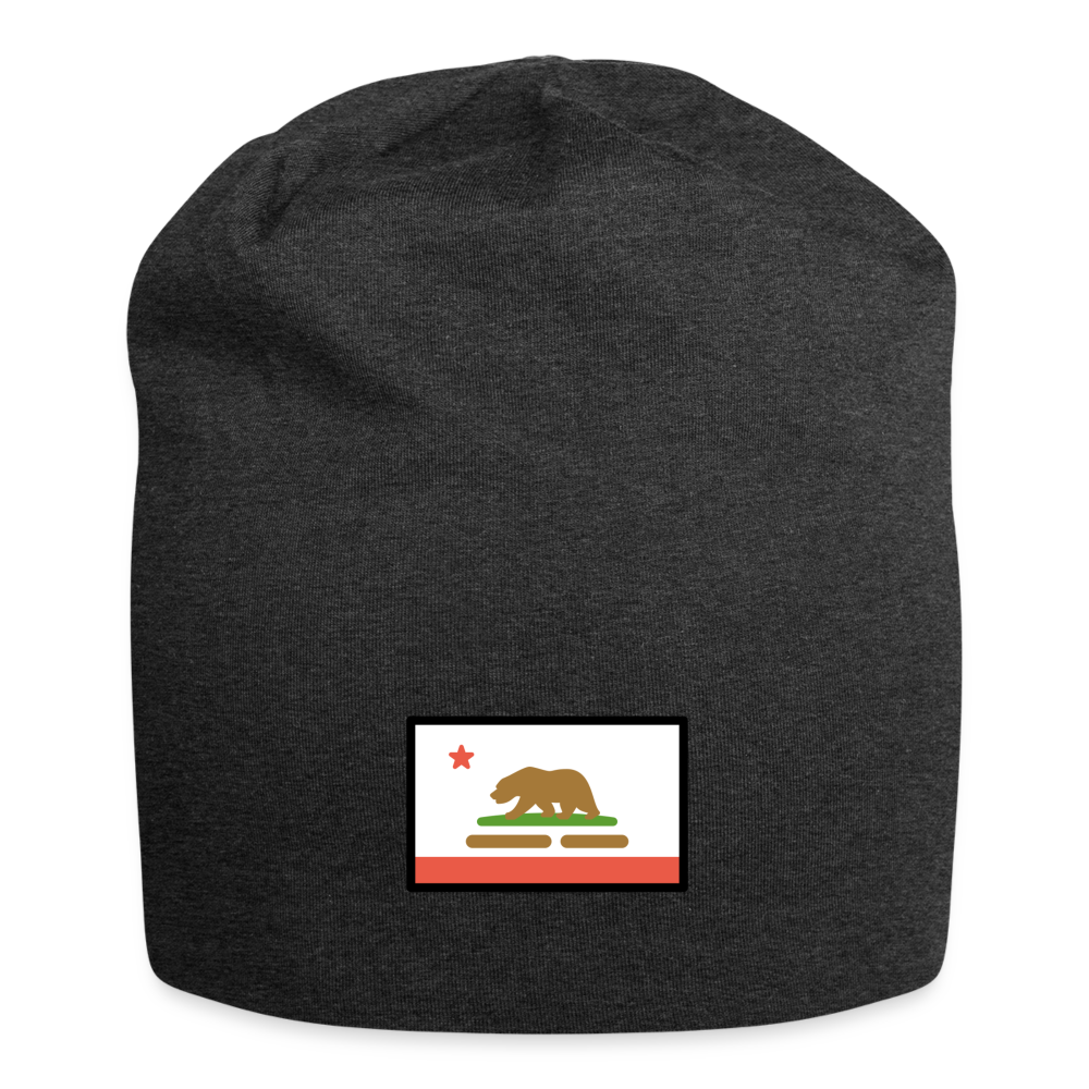 Customizable California Flag Moji Jersey Beanie - Emoji.Express - charcoal grey
