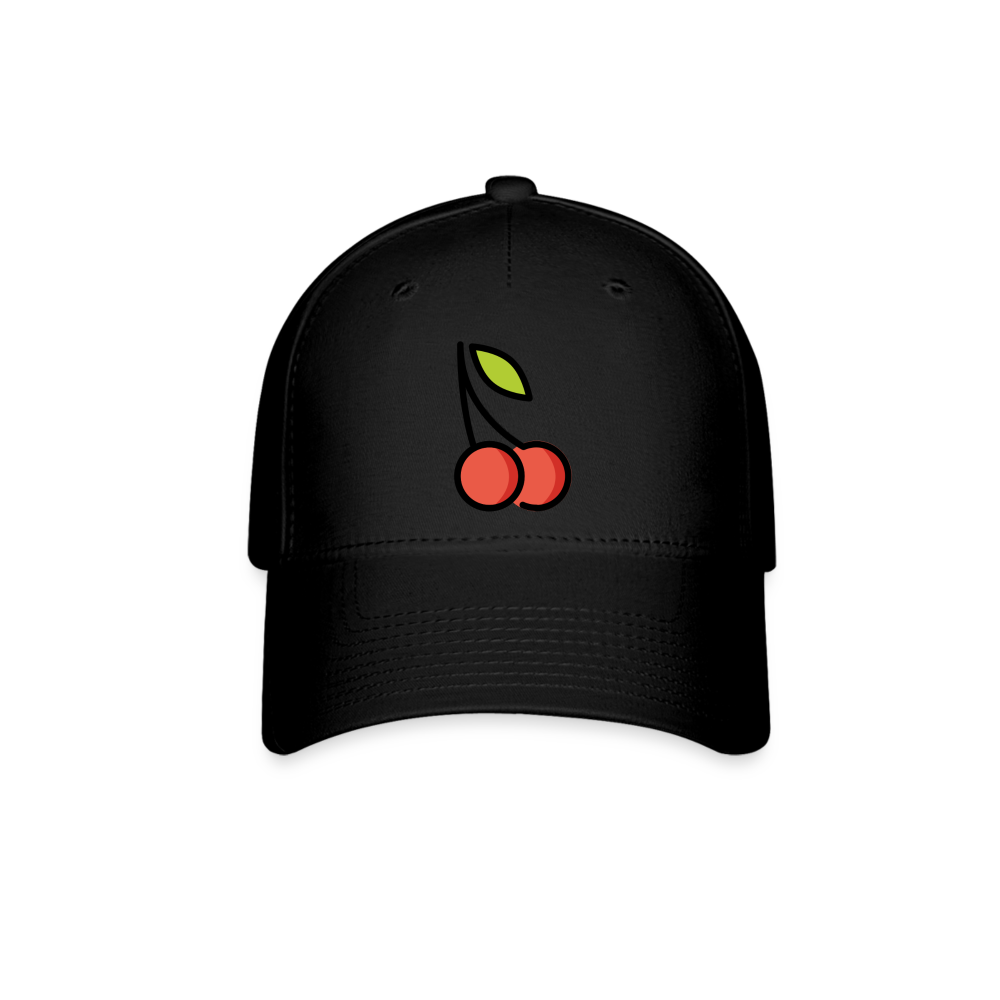 Customizable Cherries + Pie Moji (Two-Sided) Baseball Cap - Emoji.Express - black