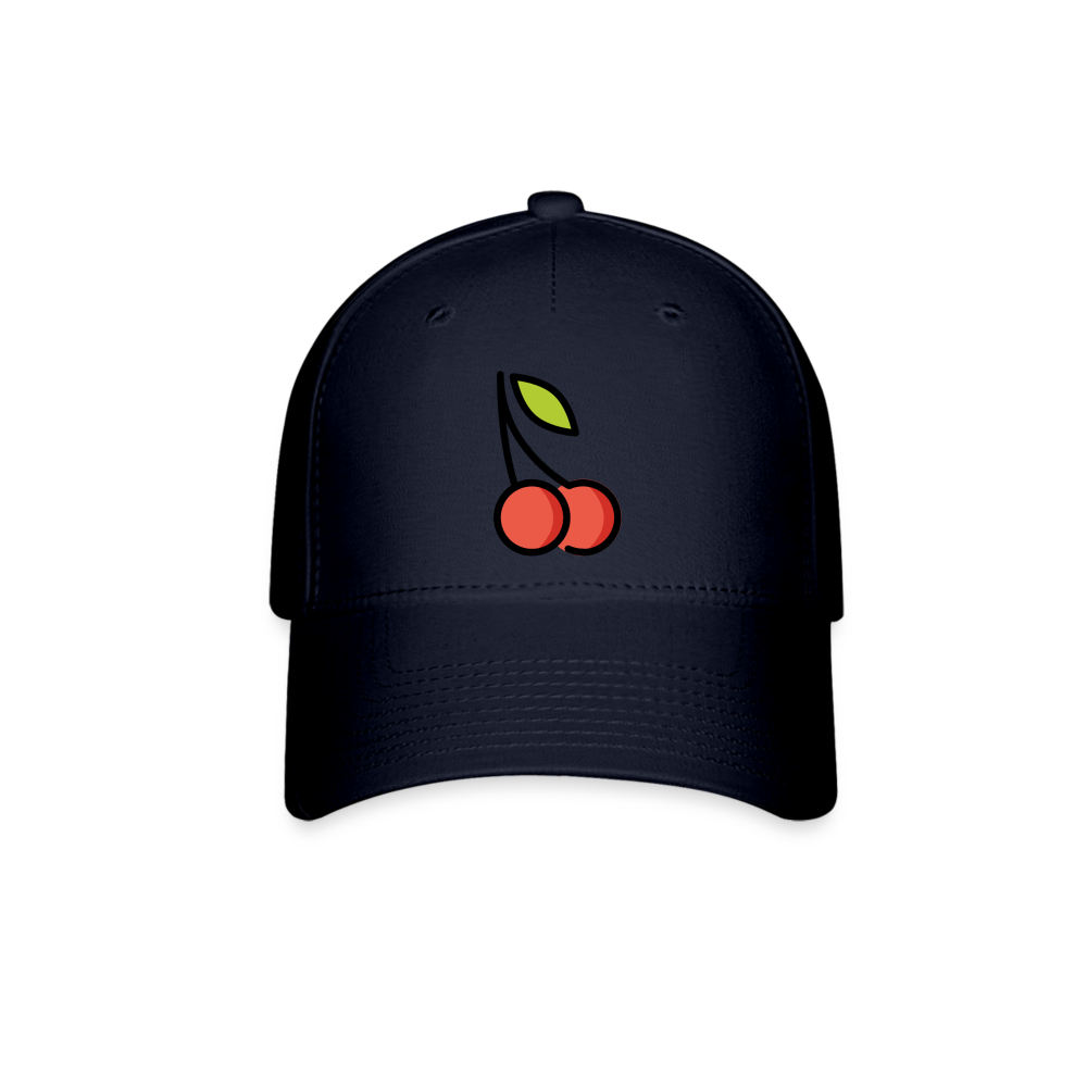 Customizable Cherries + Pie Moji (Two-Sided) Baseball Cap - Emoji.Express - navy