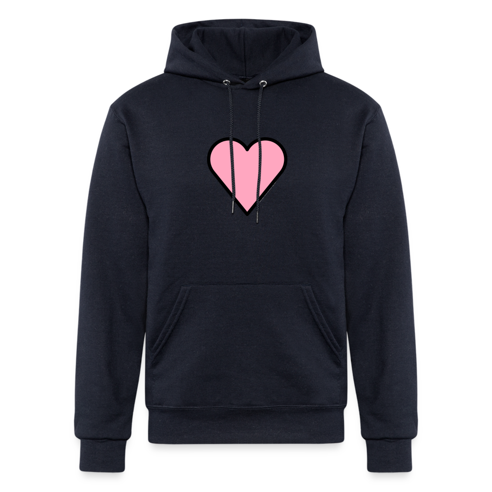 Customizable Pink Heart Moji Champion Unisex Powerblend Hoodie - Emoji.Express - navy