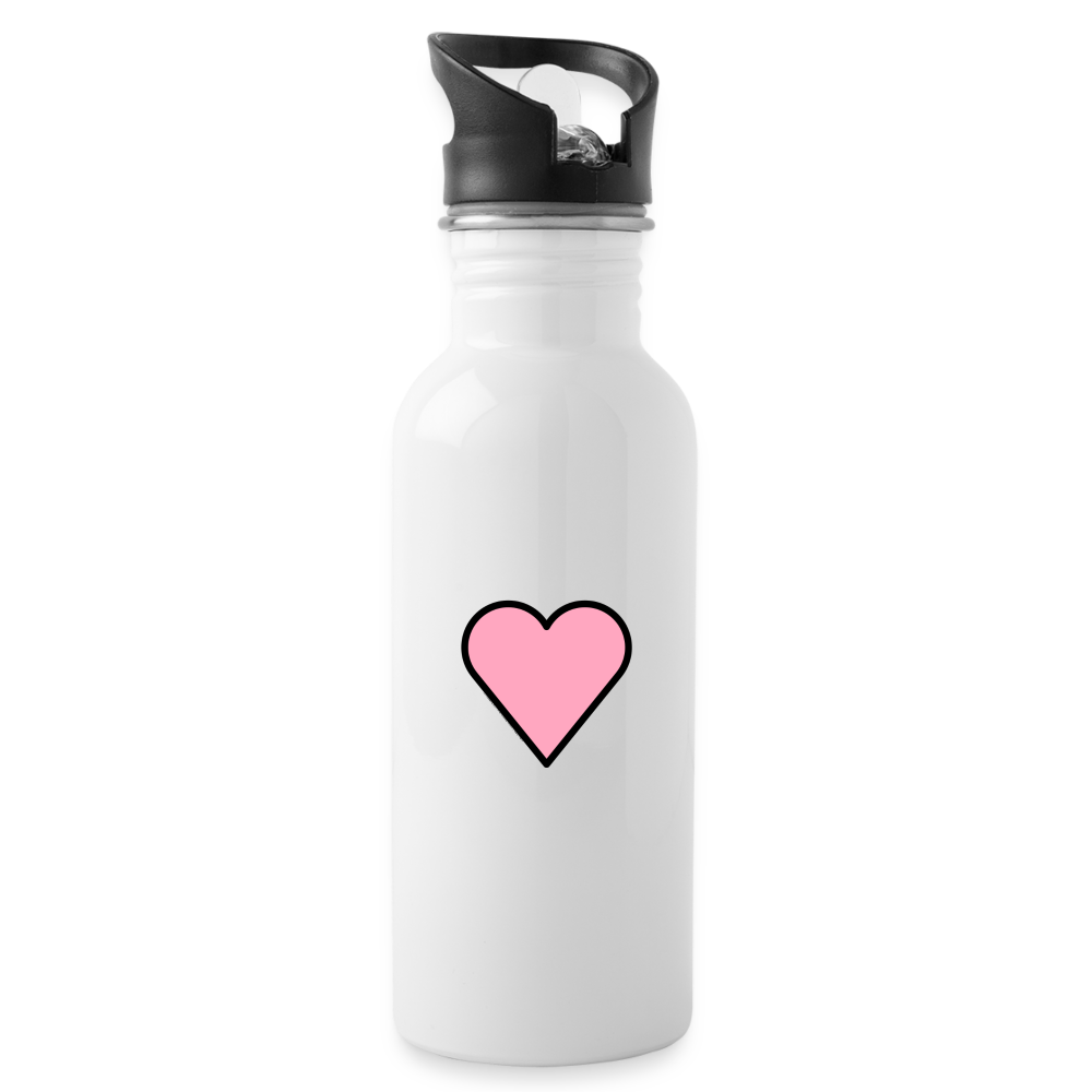 Customizable Pink Heart Emoji Water Bottle - Emoji.Express - white