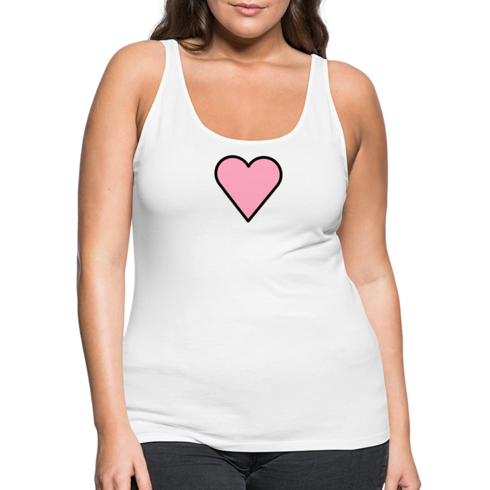 Customizable Pink Heart Women’s Cut Premium Tank Top - Emoji.Express - white