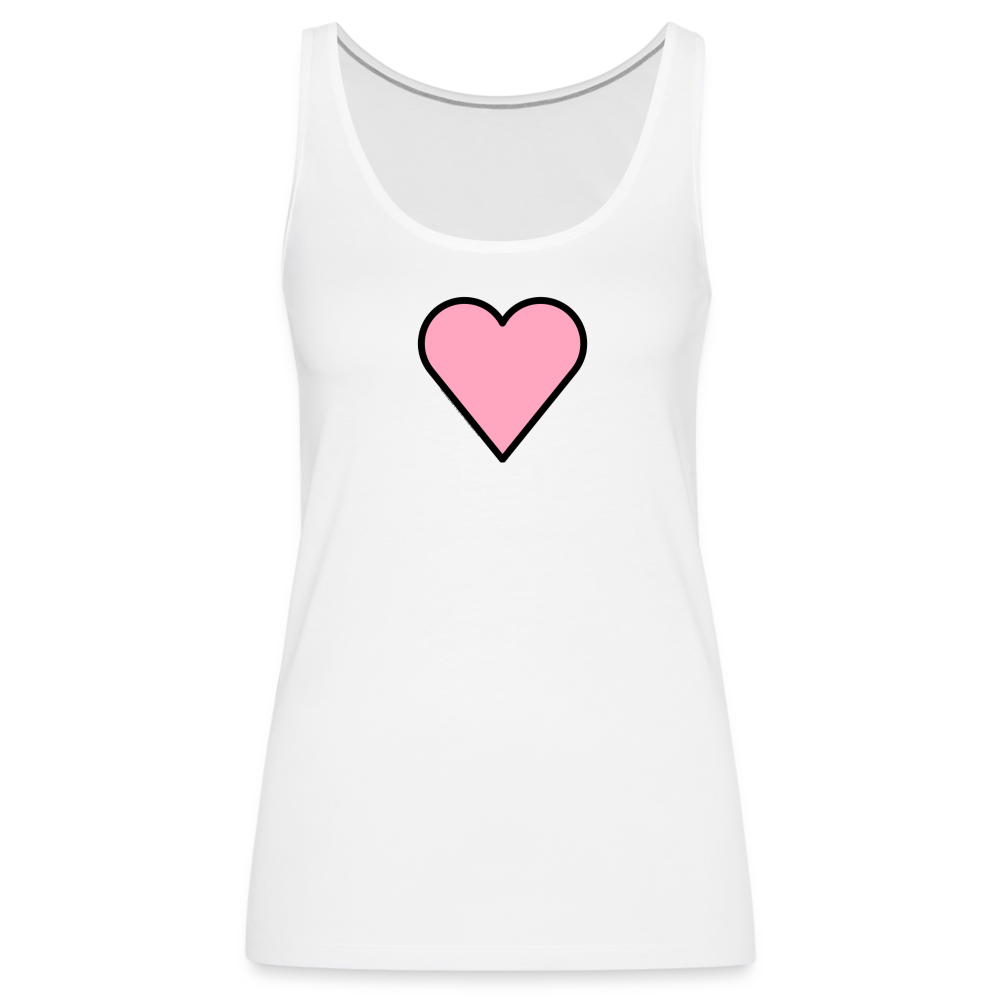 Customizable Pink Heart Women’s Cut Premium Tank Top - Emoji.Express - white