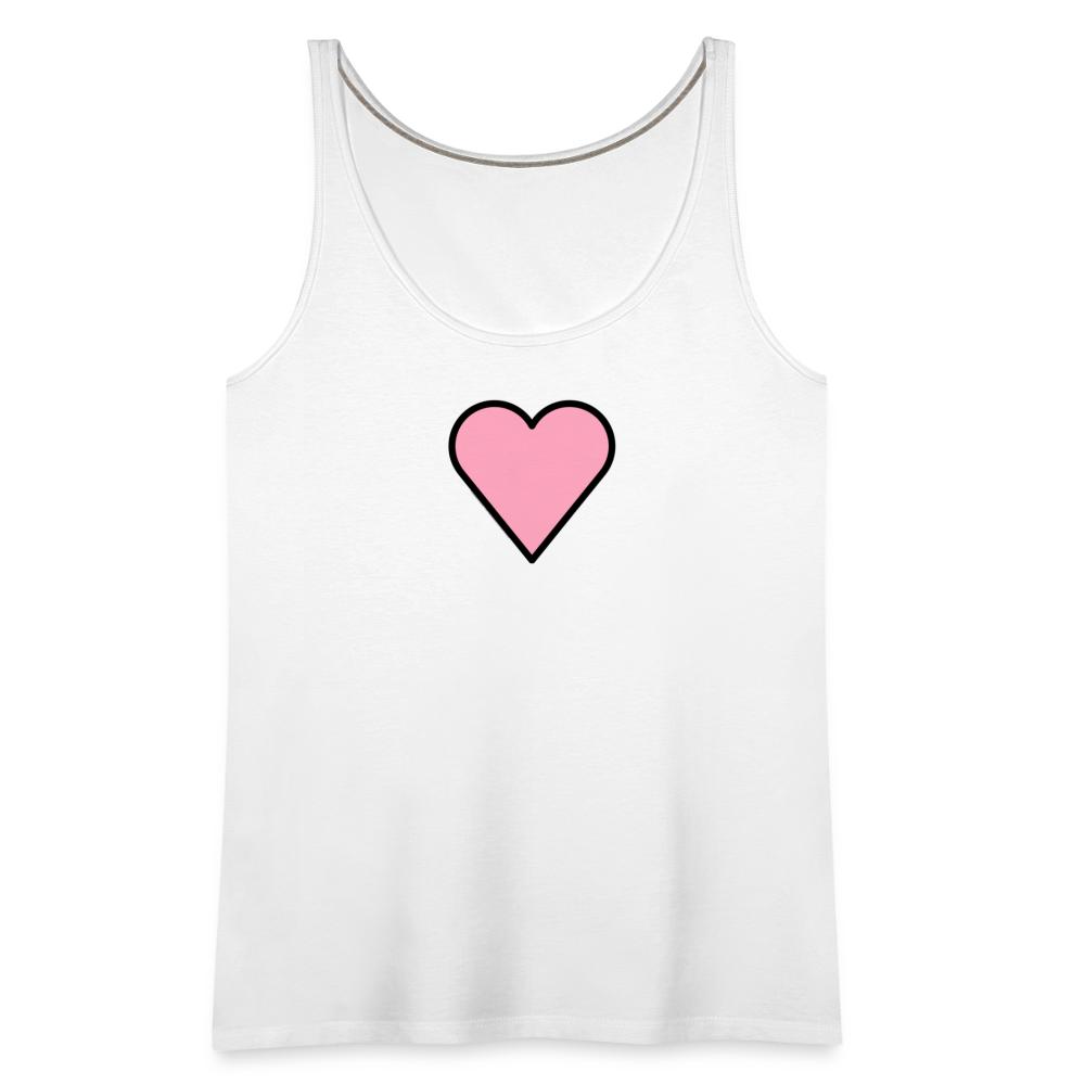 Customizable Pink Heart Women’s Cut Premium Tank Top - Emoji.Express - white