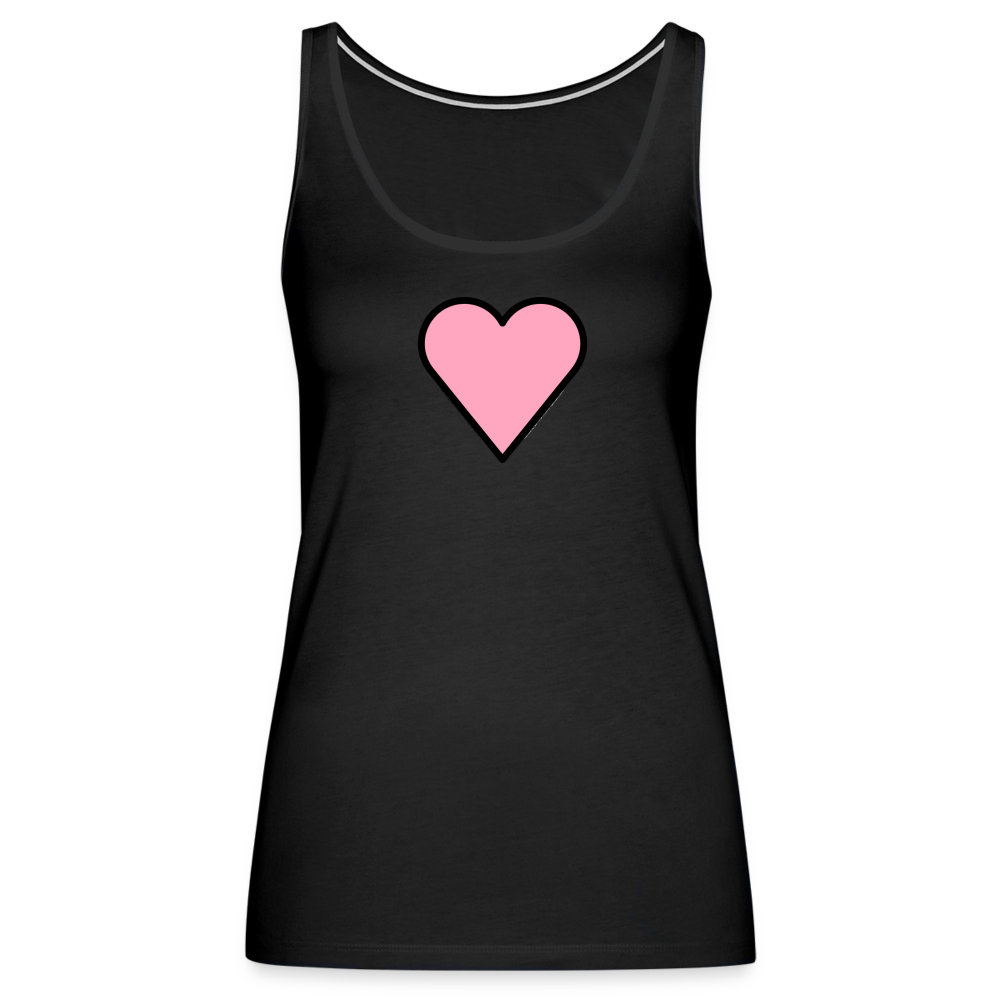 Customizable Pink Heart Women’s Cut Premium Tank Top - Emoji.Express - black