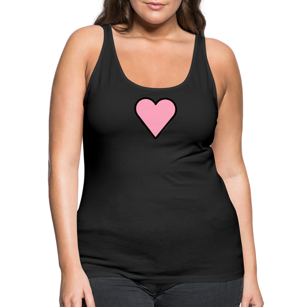 Customizable Pink Heart Women’s Cut Premium Tank Top - Emoji.Express - black