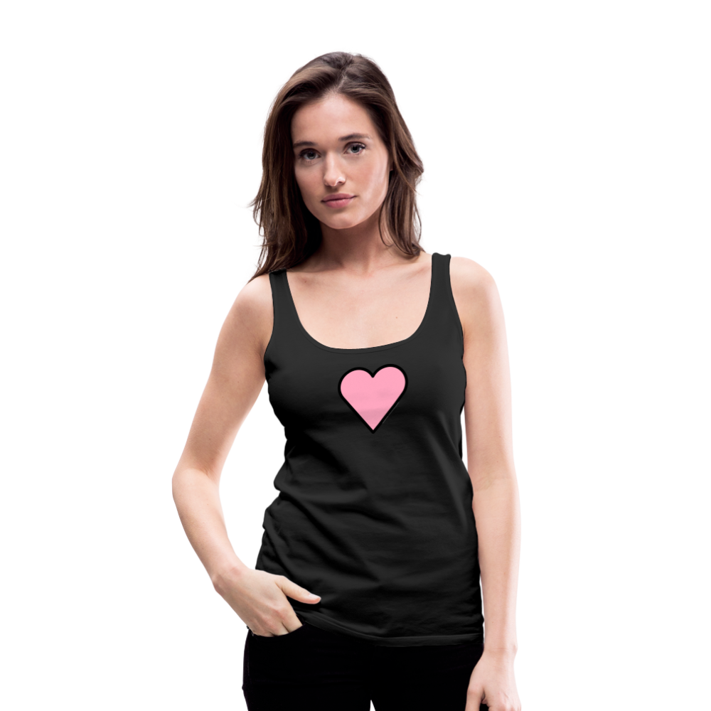 Customizable Pink Heart Women’s Cut Premium Tank Top - Emoji.Express - black
