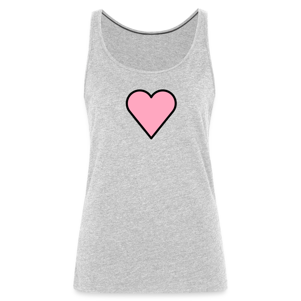 Customizable Pink Heart Women’s Cut Premium Tank Top - Emoji.Express - heather gray