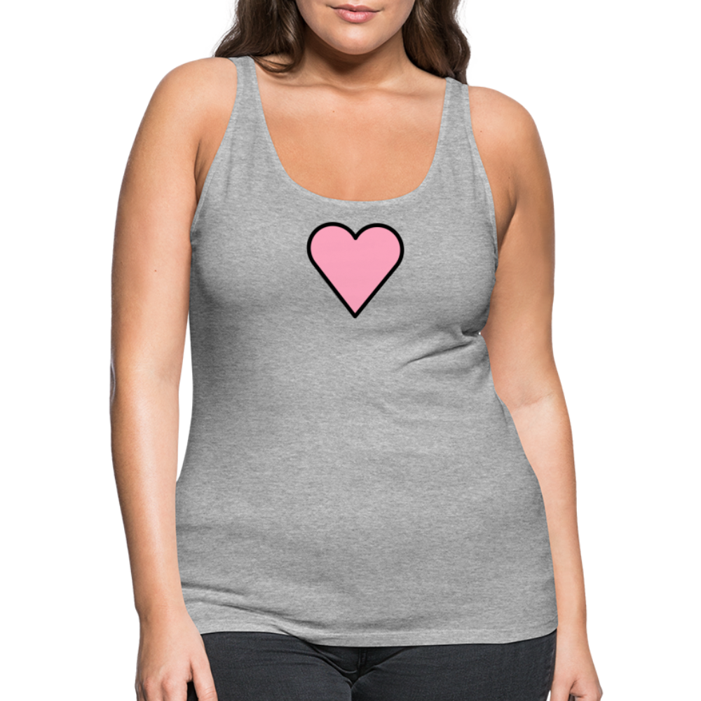 Customizable Pink Heart Women’s Cut Premium Tank Top - Emoji.Express - heather gray