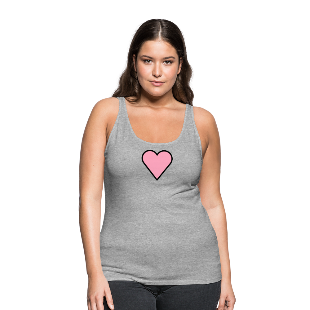 Customizable Pink Heart Women’s Cut Premium Tank Top - Emoji.Express - heather gray