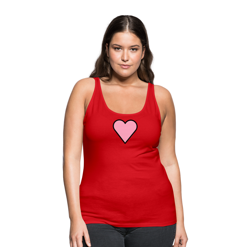 Customizable Pink Heart Women’s Cut Premium Tank Top - Emoji.Express - red