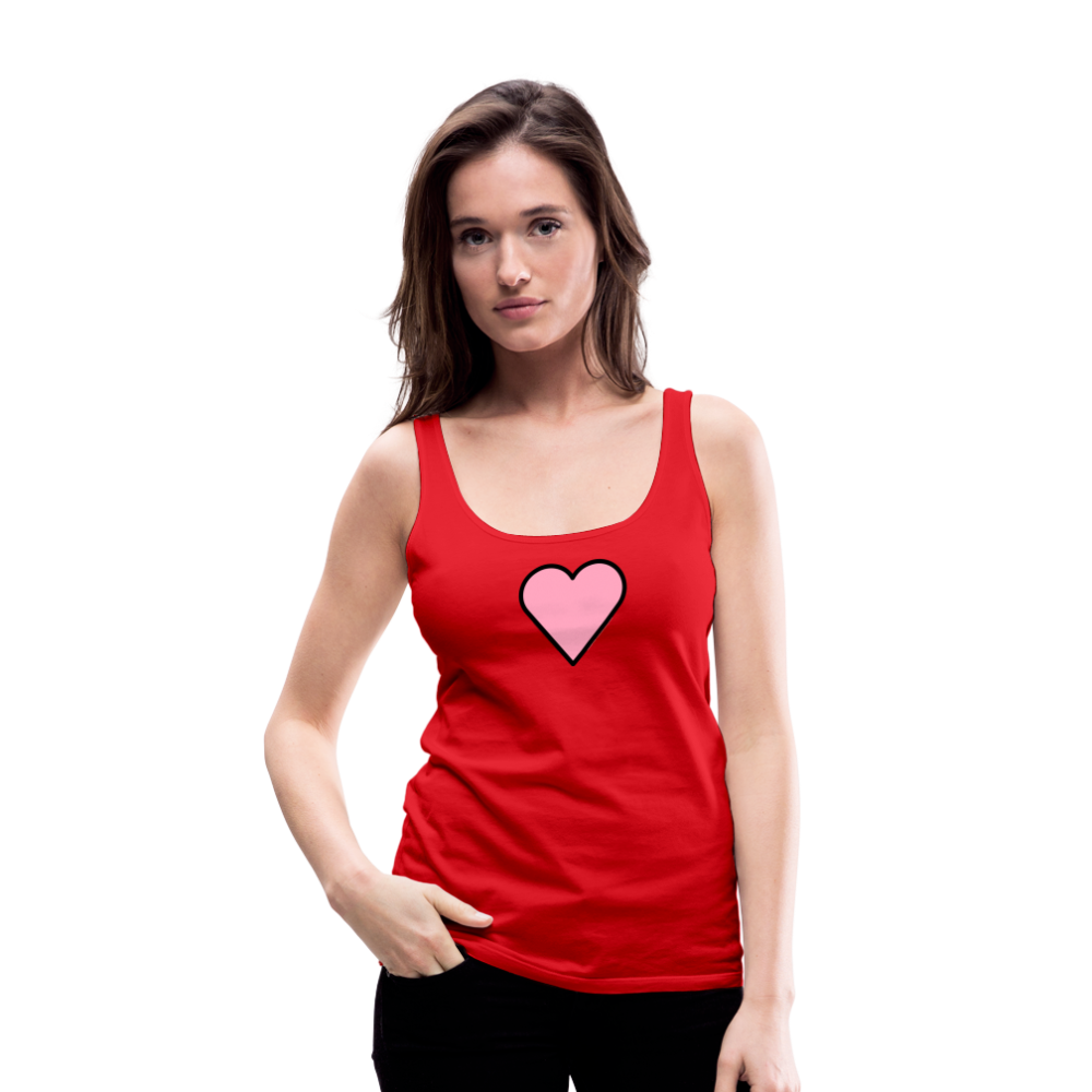 Customizable Pink Heart Women’s Cut Premium Tank Top - Emoji.Express - red