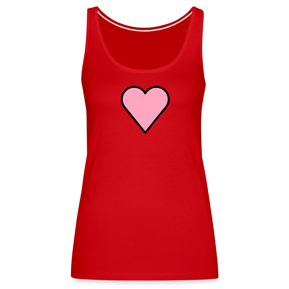 Customizable Pink Heart Women’s Cut Premium Tank Top - Emoji.Express - red