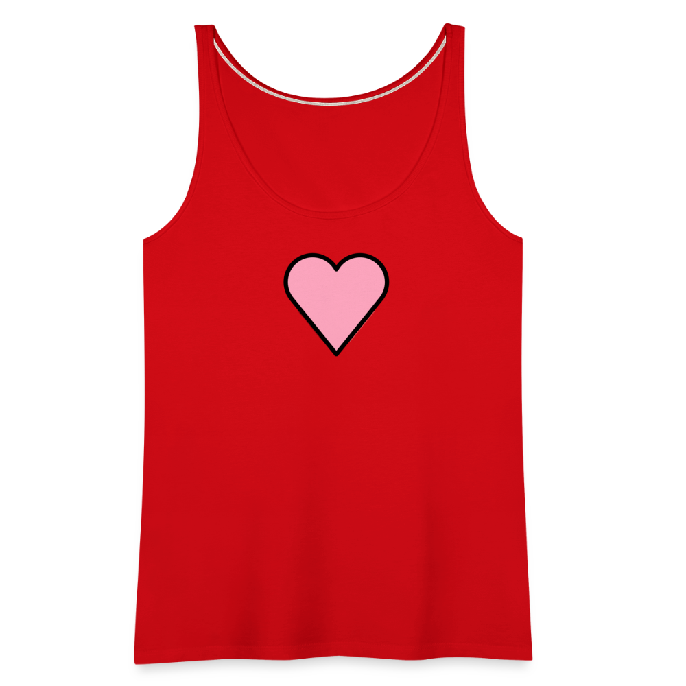 Customizable Pink Heart Women’s Cut Premium Tank Top - Emoji.Express - red