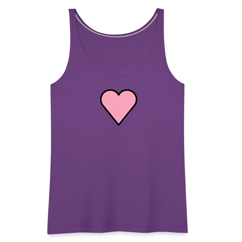 Customizable Pink Heart Women’s Cut Premium Tank Top - Emoji.Express - purple