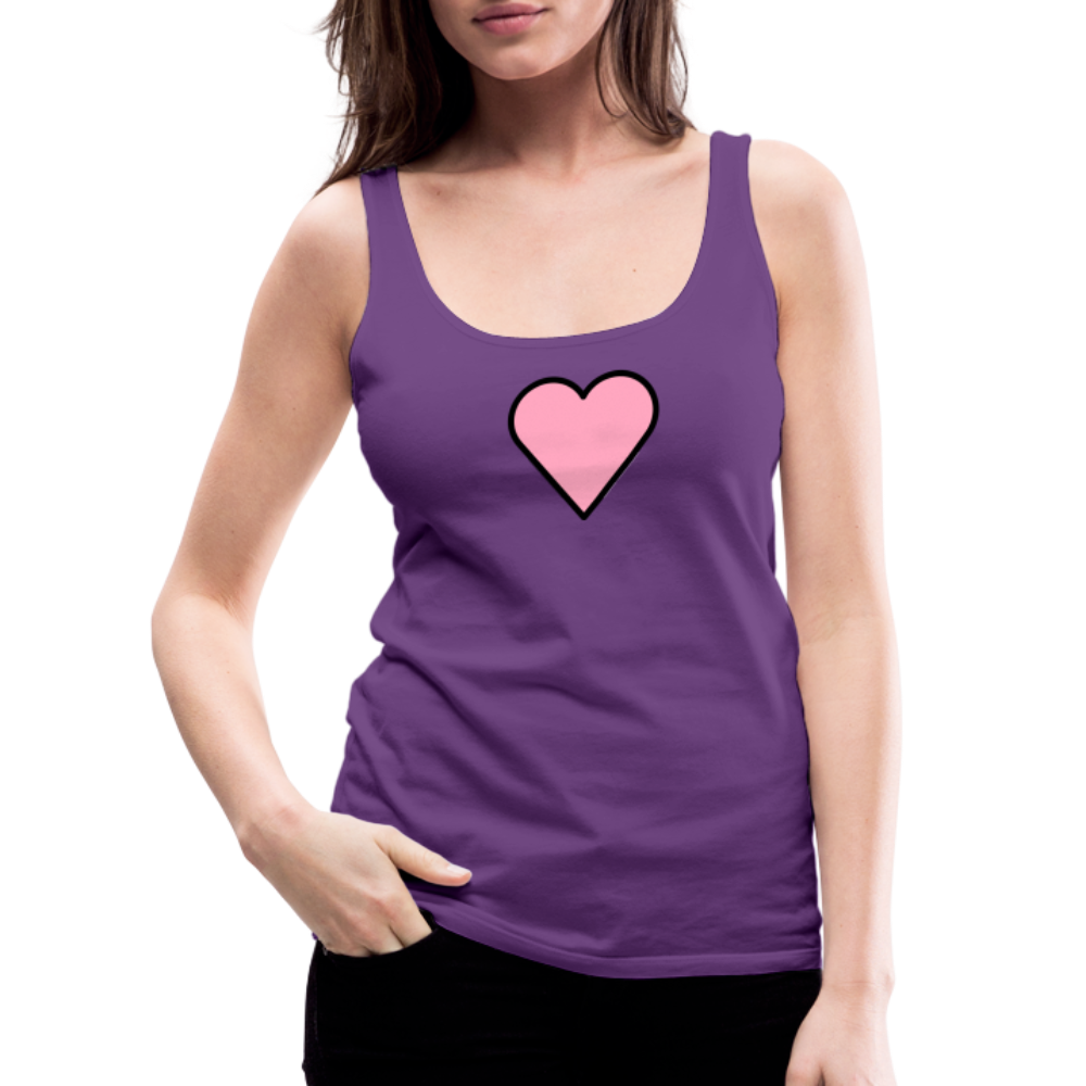 Customizable Pink Heart Women’s Cut Premium Tank Top - Emoji.Express - purple