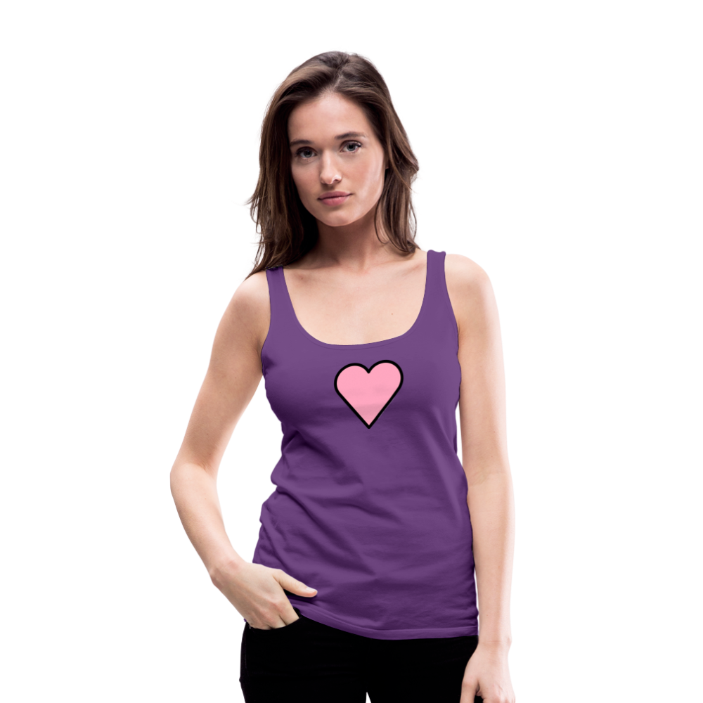 Customizable Pink Heart Women’s Cut Premium Tank Top - Emoji.Express - purple