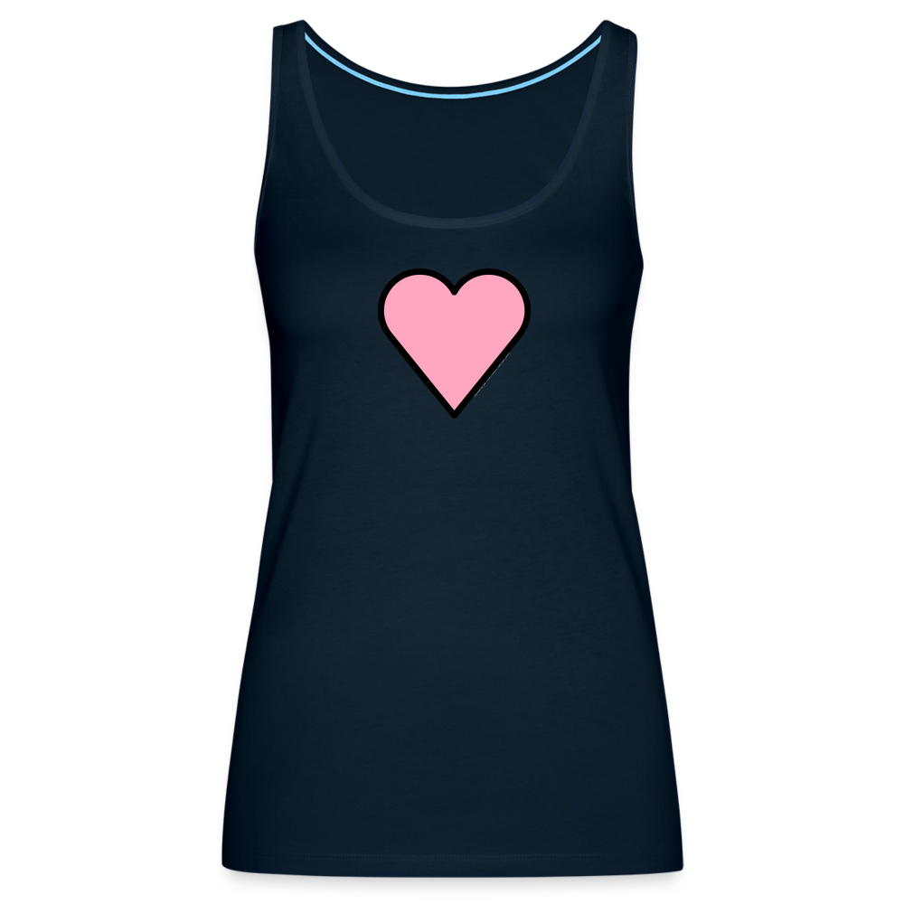 Customizable Pink Heart Women’s Cut Premium Tank Top - Emoji.Express - deep navy