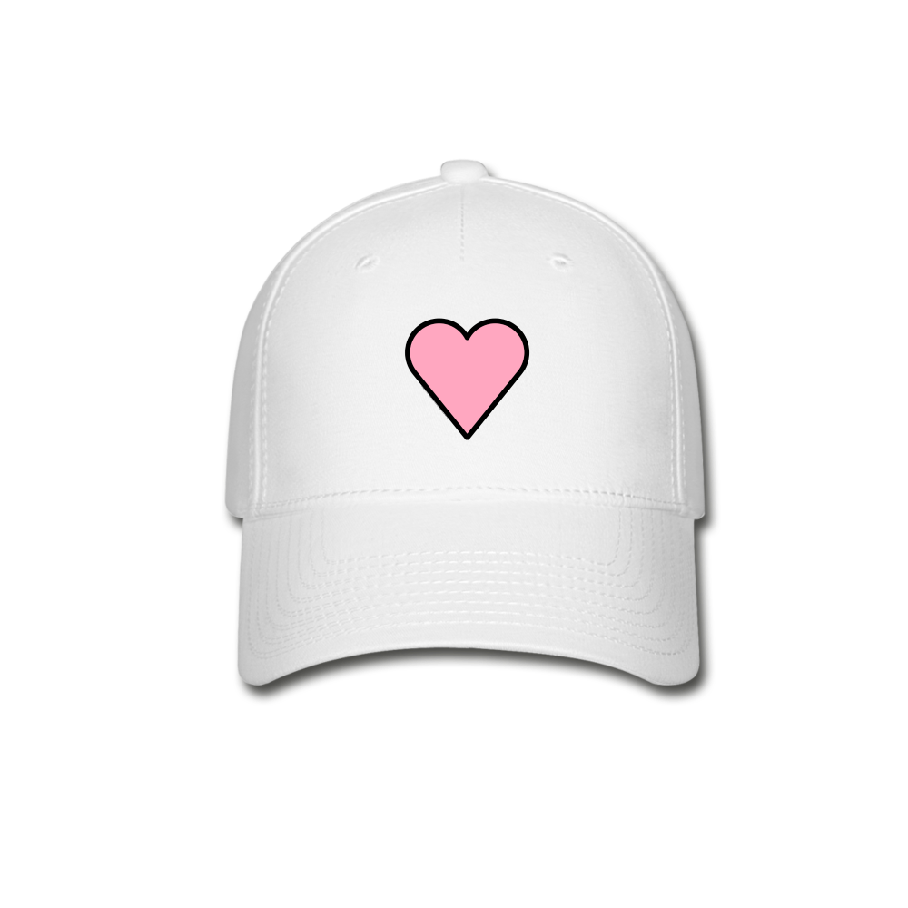 Customizable Pink Heart Moji + Boss Babe text (Two Sided) Baseball Cap - Emoji.Express - white