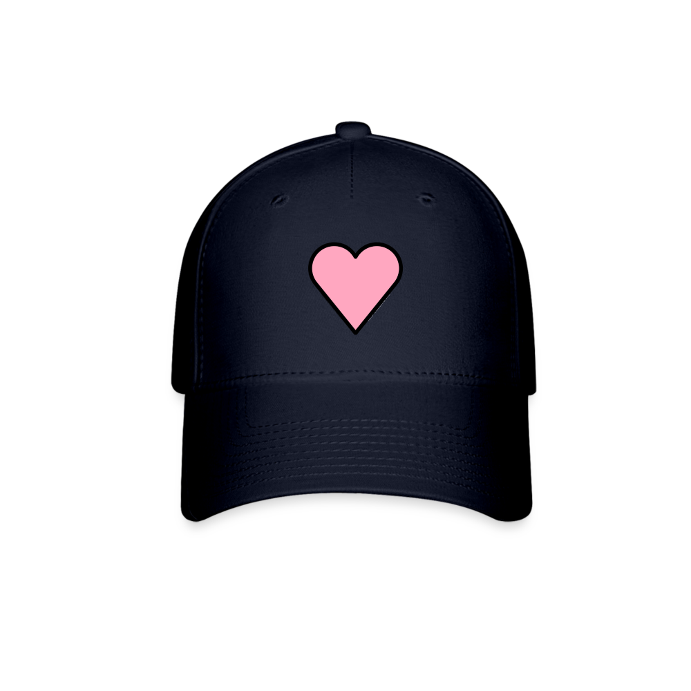 Customizable Pink Heart Moji + Boss Babe text (Two Sided) Baseball Cap - Emoji.Express - navy
