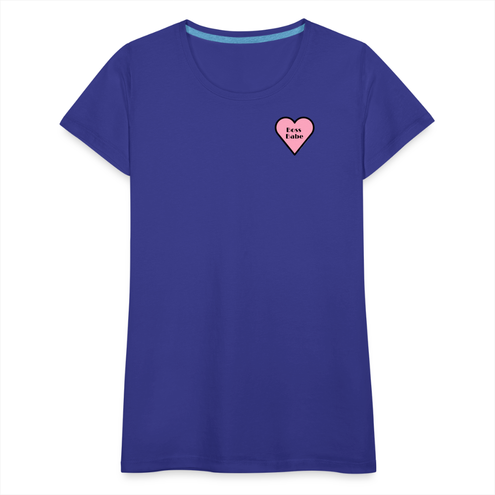 Boss Babe Pink Heart Moji Women’s Premium T-Shirt - Emoji.Express - royal blue