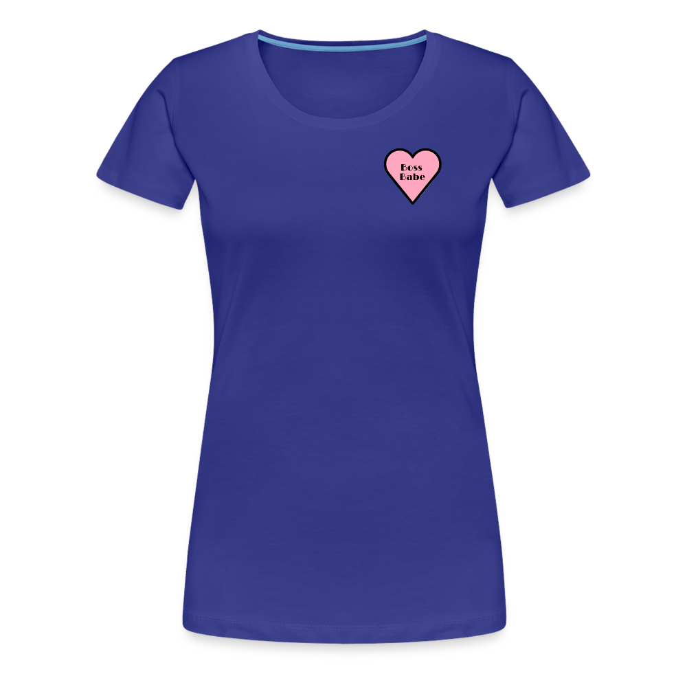 Boss Babe Pink Heart Moji Women’s Premium T-Shirt - Emoji.Express - royal blue