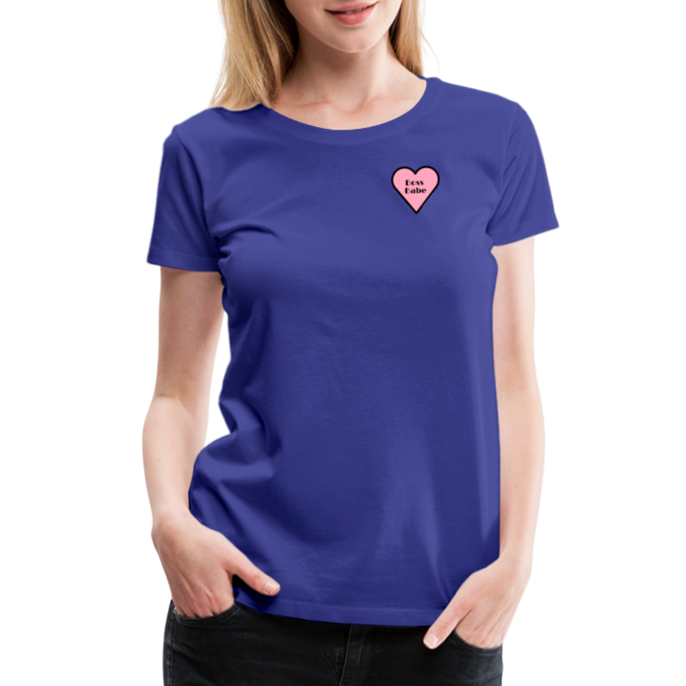 Boss Babe Pink Heart Moji Women’s Premium T-Shirt - Emoji.Express - royal blue
