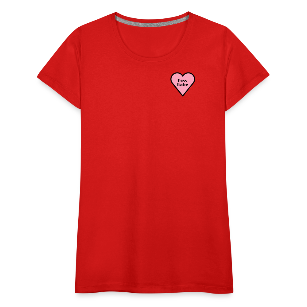 Boss Babe Pink Heart Moji Women’s Premium T-Shirt - Emoji.Express - red