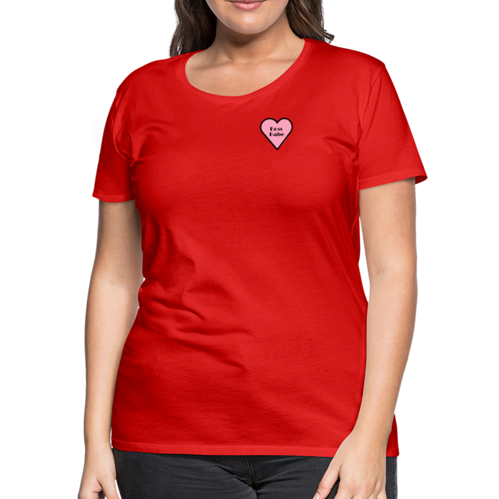 Boss Babe Pink Heart Moji Women’s Premium T-Shirt - Emoji.Express - red