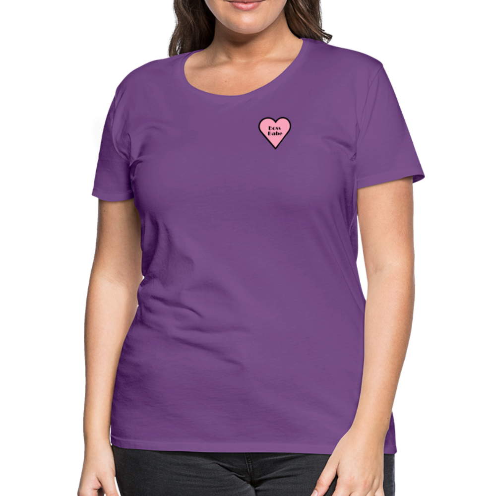 Boss Babe Pink Heart Moji Women’s Premium T-Shirt - Emoji.Express - purple