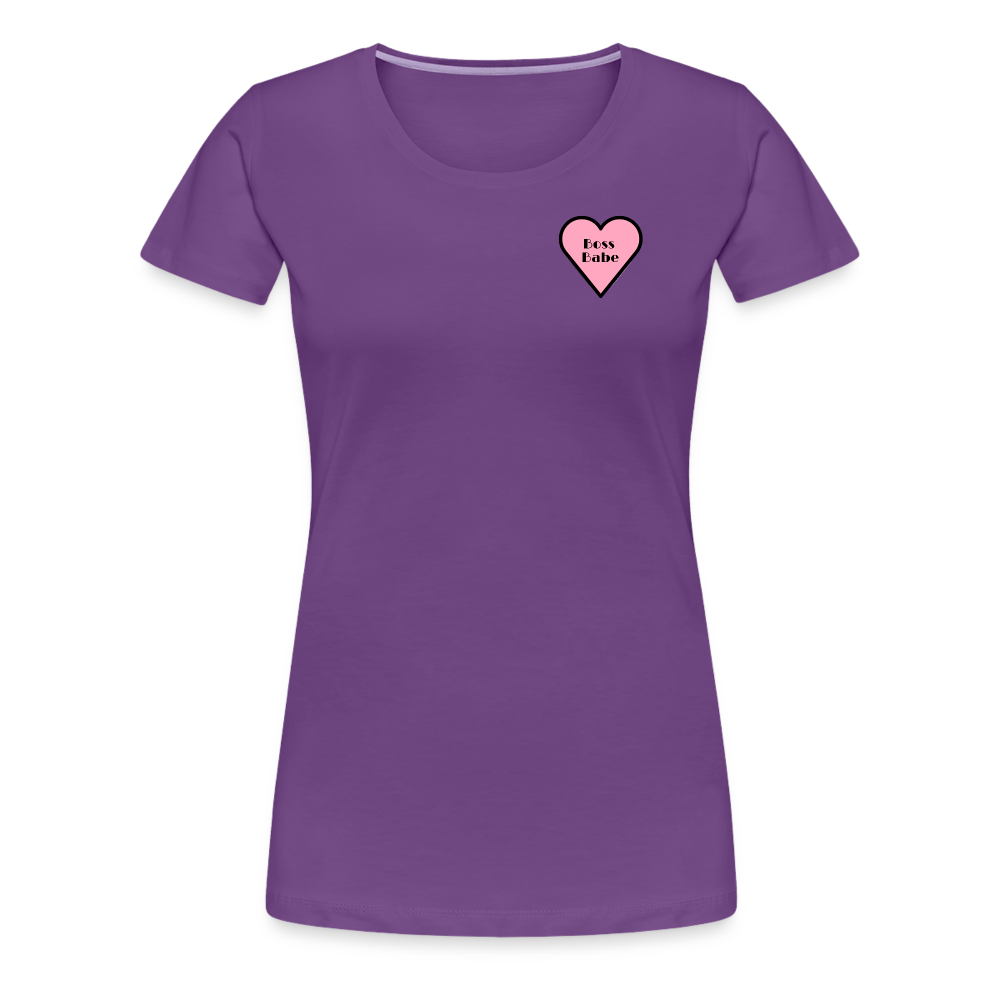 Boss Babe Pink Heart Moji Women’s Premium T-Shirt - Emoji.Express - purple