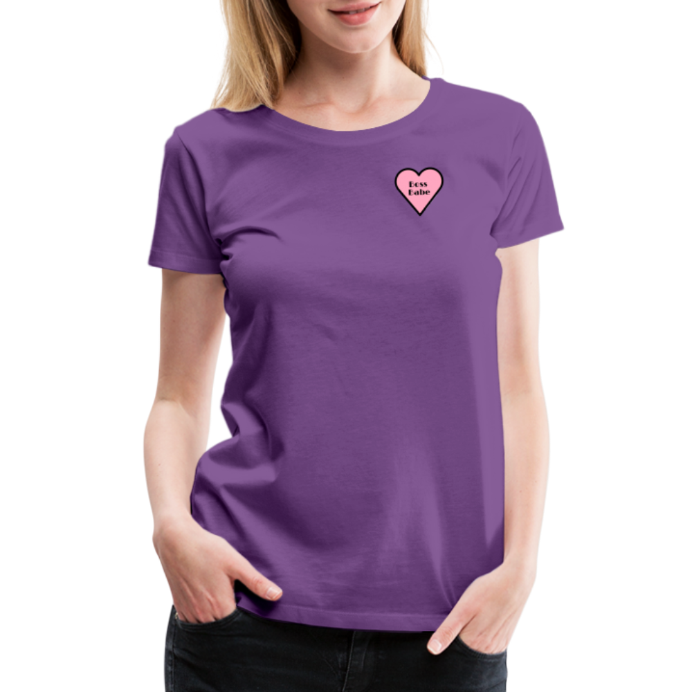 Boss Babe Pink Heart Moji Women’s Premium T-Shirt - Emoji.Express - purple