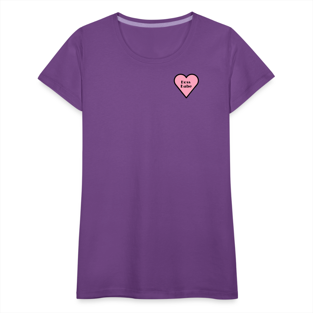 Boss Babe Pink Heart Moji Women’s Premium T-Shirt - Emoji.Express - purple