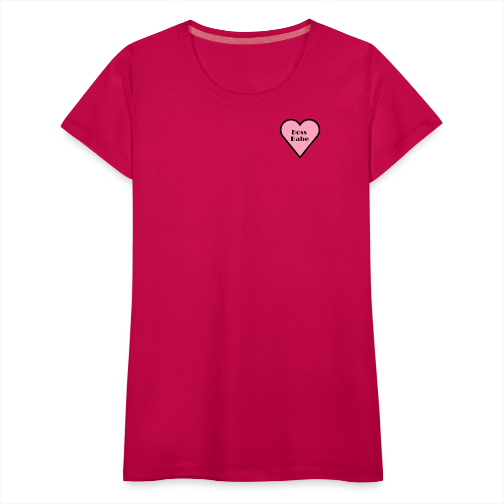 Boss Babe Pink Heart Moji Women’s Premium T-Shirt - Emoji.Express - dark pink