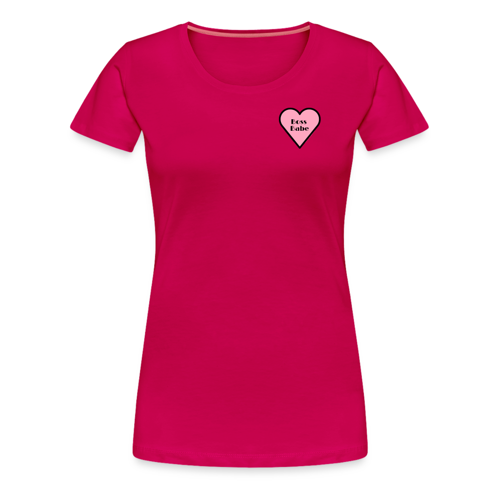 Boss Babe Pink Heart Moji Women’s Premium T-Shirt - Emoji.Express - dark pink