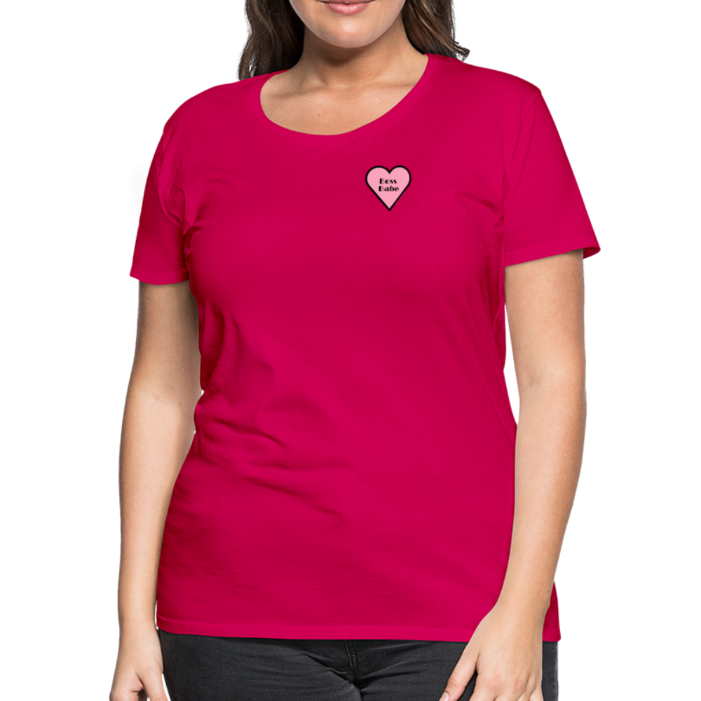 Boss Babe Pink Heart Moji Women’s Premium T-Shirt - Emoji.Express - dark pink