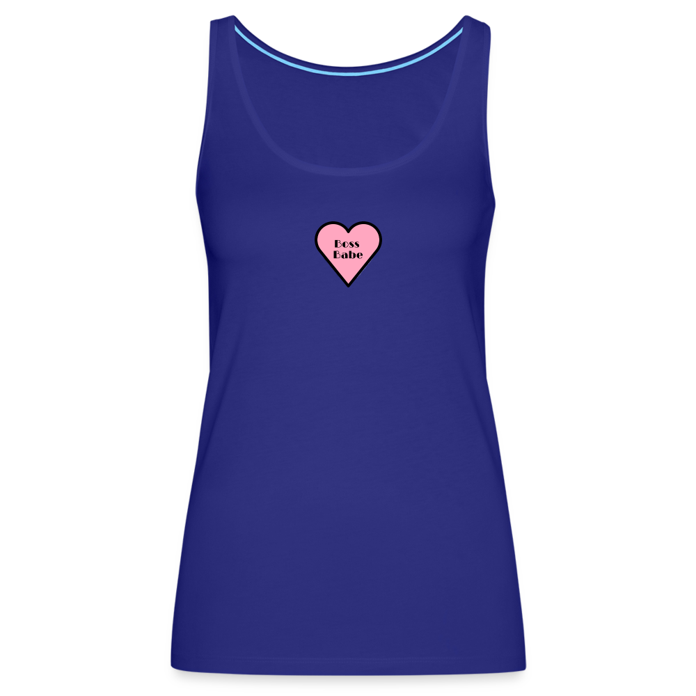 Customizable Boss Babe Pink Heart Moji Women’s Premium Tank Top - Emoji.Express - royal blue