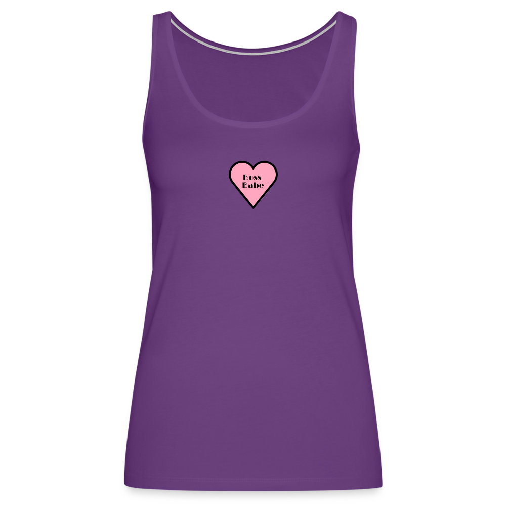 Customizable Boss Babe Pink Heart Moji Women’s Premium Tank Top - Emoji.Express - purple