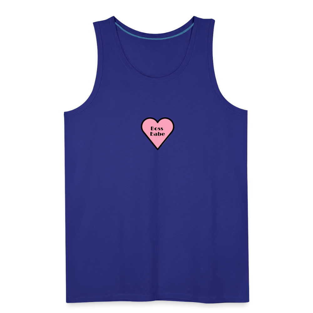 Customizable Boss Babe Pink Heart Moji Men’s Premium Tank Top - Emoji.Express - royal blue