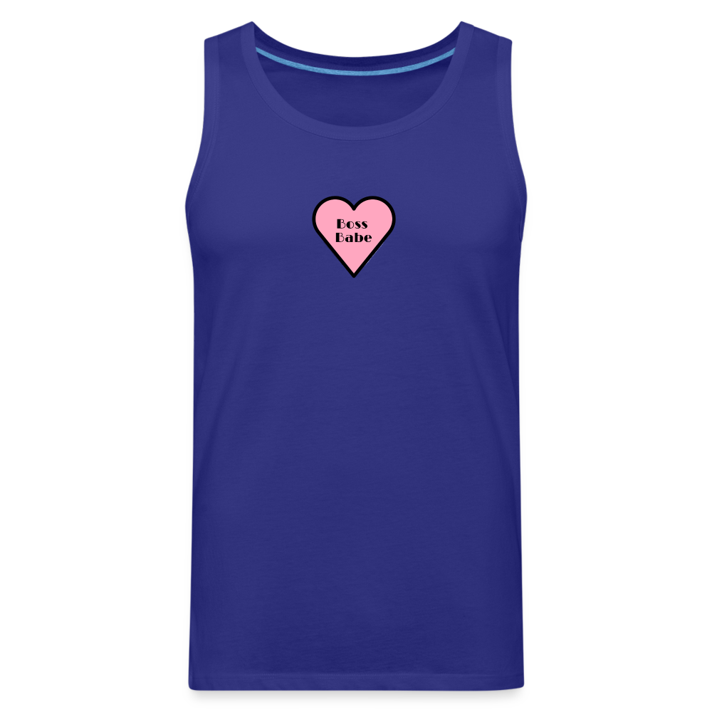 Customizable Boss Babe Pink Heart Moji Men’s Premium Tank Top - Emoji.Express - royal blue