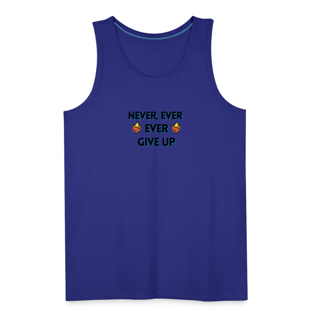 Customizable Emoji Expression: Never, Ever Ever Give Up Heart on Fire Moji Men’s Premium Tank - Emoij.Express - royal blue