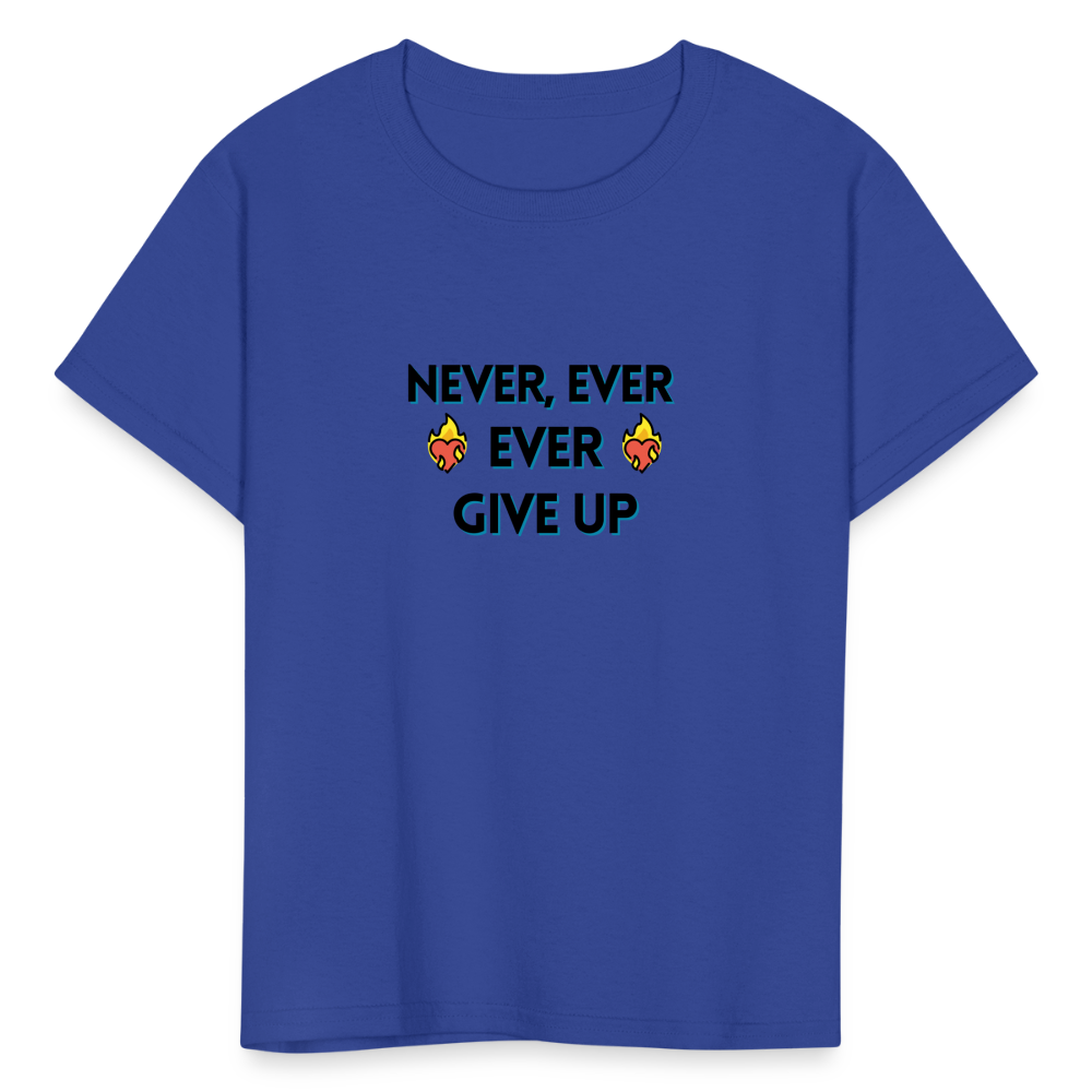 Customizable Emoji Expression: Never, Ever Ever Give Up Heart on Fire Moji Kids' T-Shirt - Emoij.Express - royal blue