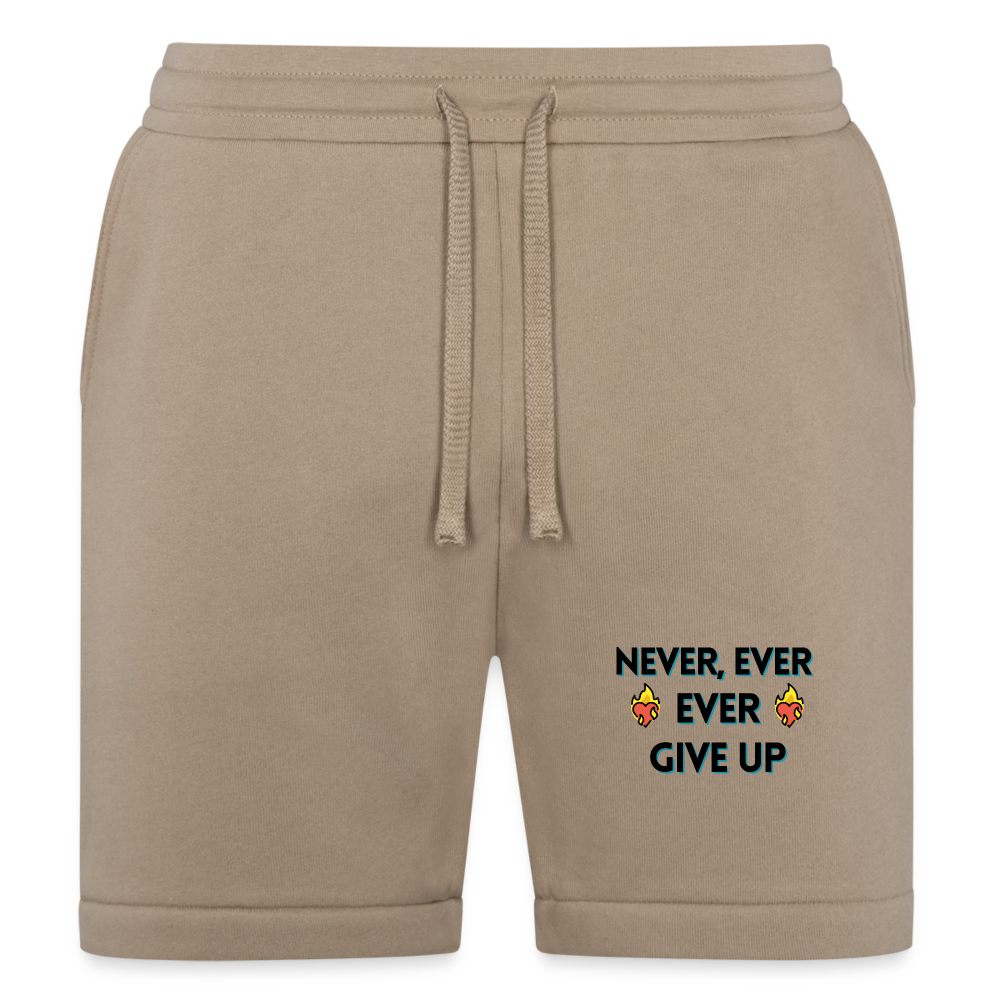 Customizable Emoji Expression: Never, Ever Ever Give Up Heart on Fire Moji Bella + Canvas Unisex Short - Emoij.Express - tan