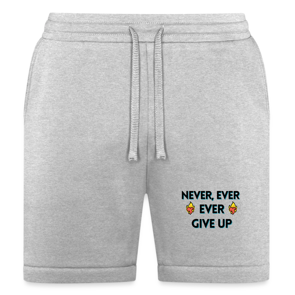 Customizable Emoji Expression: Never, Ever Ever Give Up Heart on Fire Moji Bella + Canvas Unisex Short - Emoij.Express - heather gray