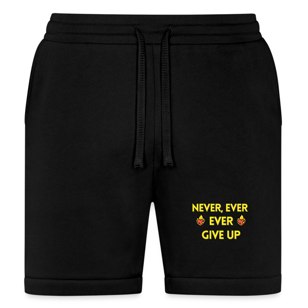 Customizable Emoji Expression: Never, Ever Ever Give Up Heart on Fire (Yellow) Moji Bella + Canvas Unisex Short - Emoij.Express - black