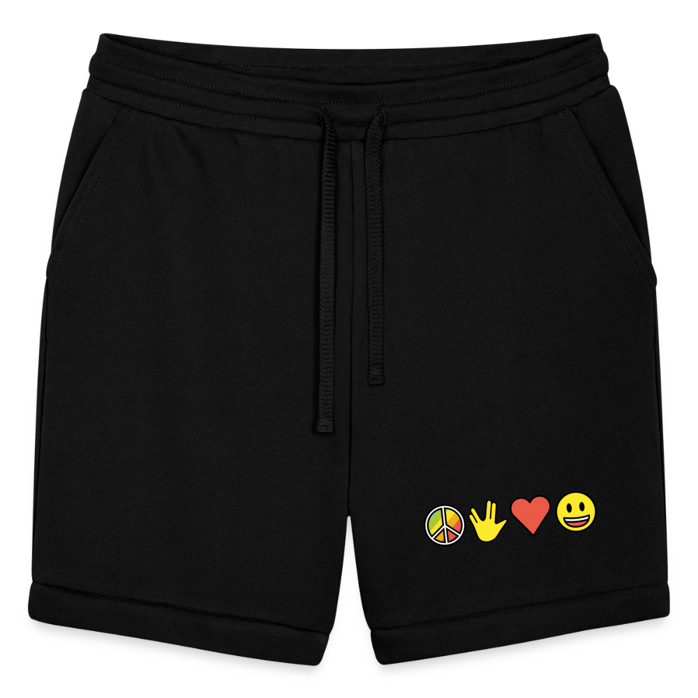 Customizable Emoji Expression: Peace Prosperity Love Happiness Moji Bella + Canvas Unisex Short - Emoji.Expression - black