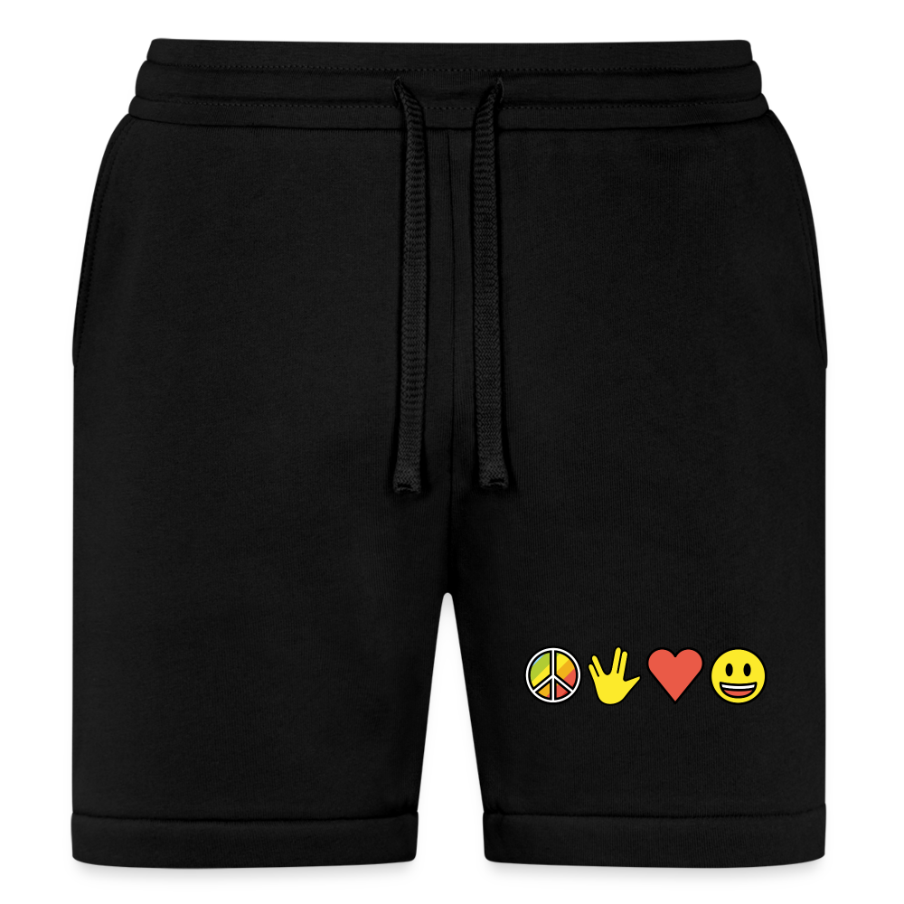 Customizable Emoji Expression: Peace Prosperity Love Happiness Moji Bella + Canvas Unisex Short - Emoji.Expression - black