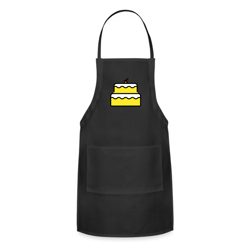 Customizable Birthday Cake Moji Adjustable Apron  - Emoji.Express - black