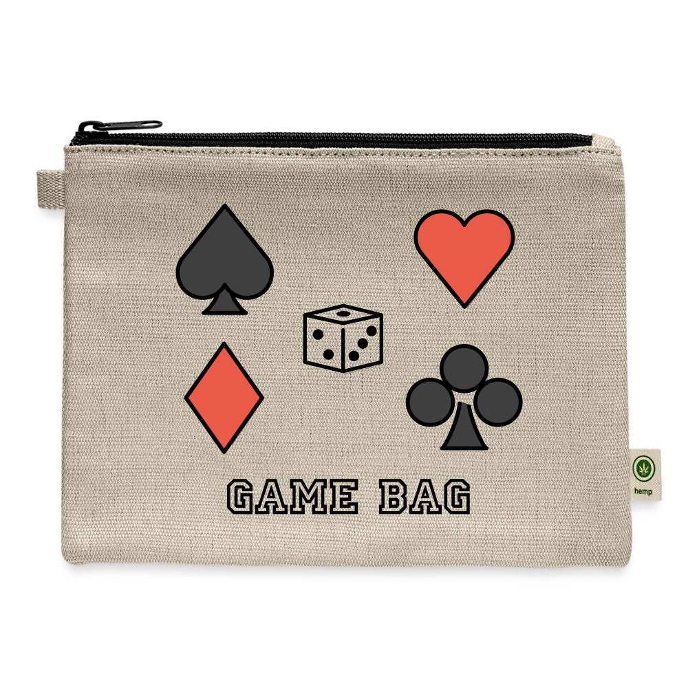 Customizable Spade Suit + Heart Suit + Diamond Suit + Club Suit + Dice Moji + Game Bag Text Carry All Hemp Pouch - Emoji.Express - natural