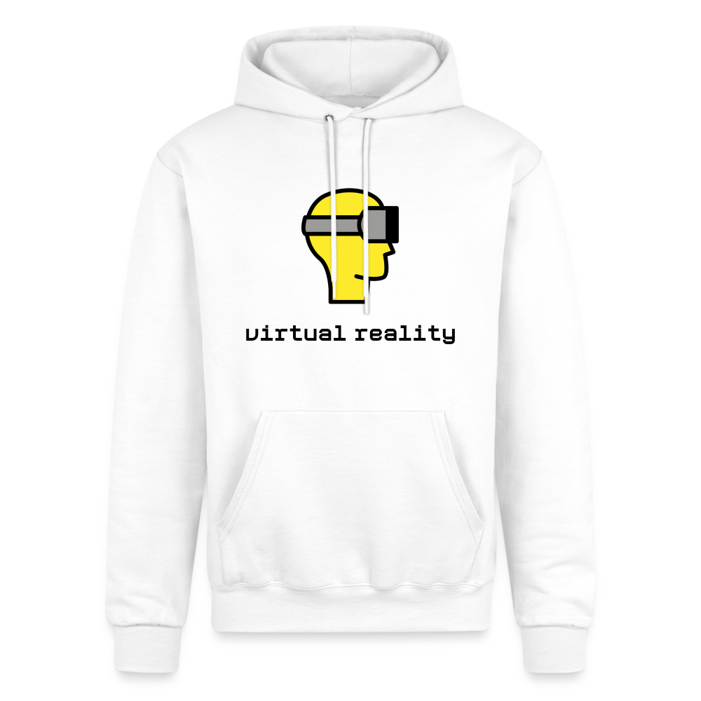 Customizable Virtual Reality Moji + Best of Both Worlds Text (Two-Sided) Champion Unisex Powerblend Hoodie - Emoji.Express - white
